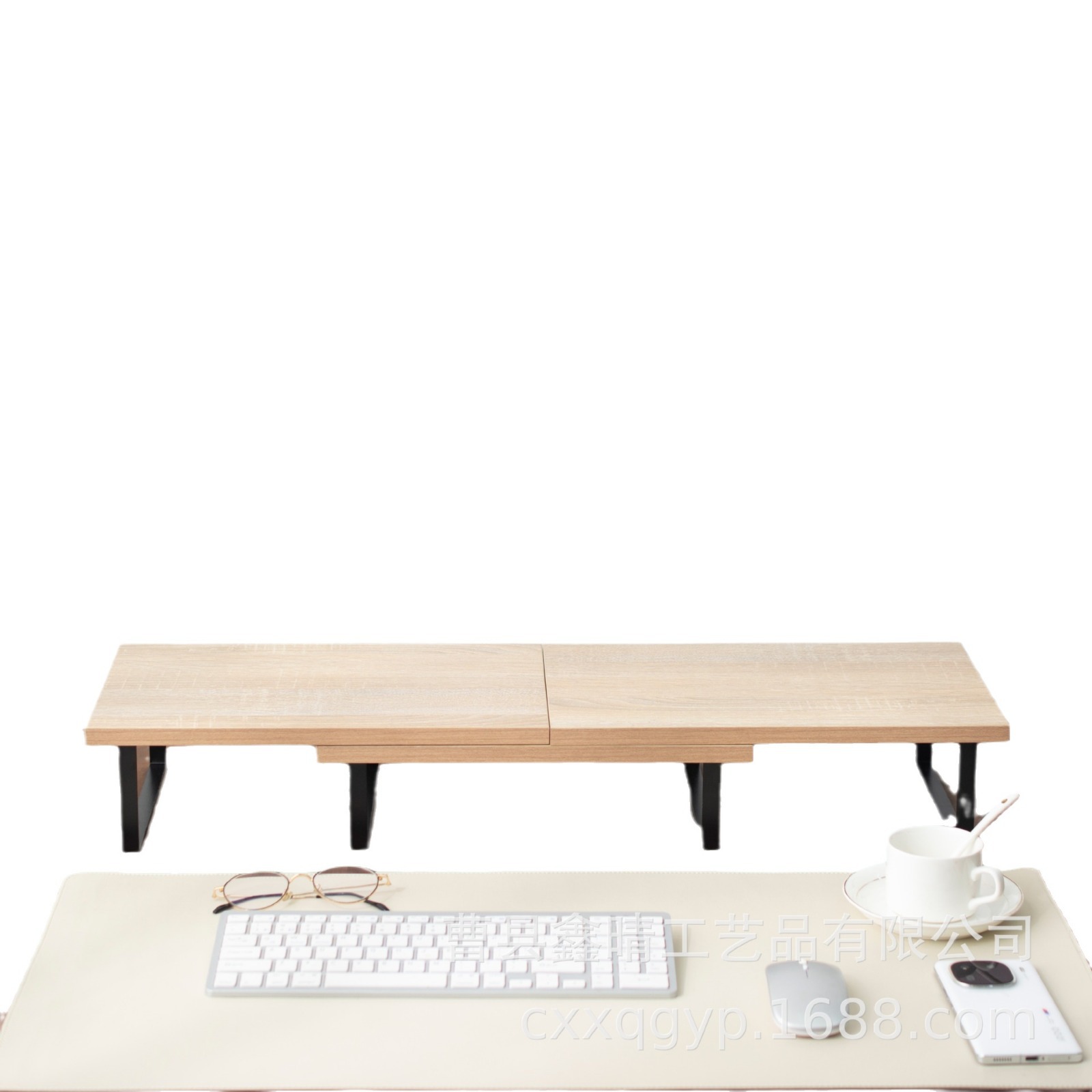 Dormitorio escritorio estante de computadora de madera maciza soporte de pantalla de computadora de madera creativa estante de combinación de madera para el hogar