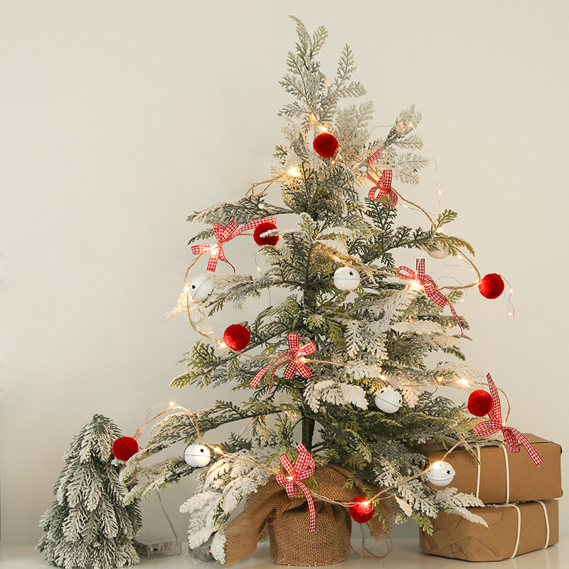 Navidad piñas frutos rojos decoración árbol de Navidad luces luces iluminación LED cadena caja de baterías decoración accesorios