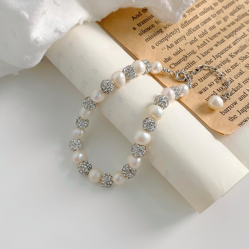 S925 Sterling Silver French Retro Shambhala Pearl Bracelet Women's Autumn New Fashion Light Luxury High-end Ins Bracelet S925 Sterling Silver French Retro Shambhala Pearl Bracelet Women's Autumn New Fashion Light Luxury High-end Ins Bracelet