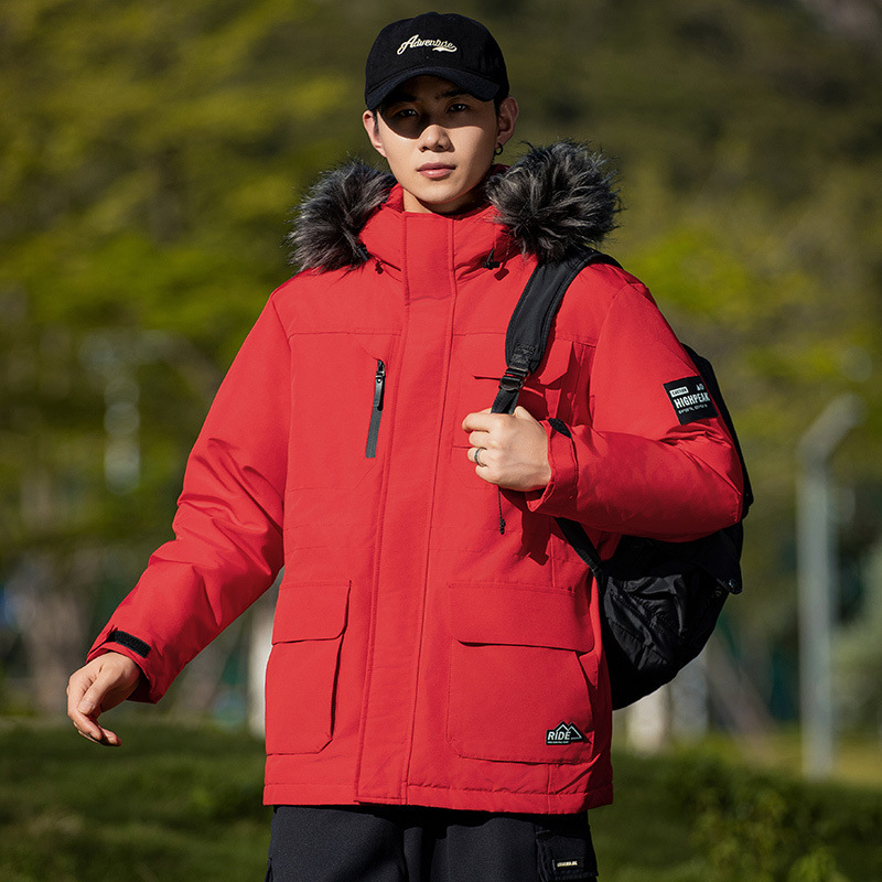 Пуховик для мужчин и женщин зимняя одежда 2024 новая куртка на открытом воздухе утолщенные теплые шерстяные воротники с капюшоном