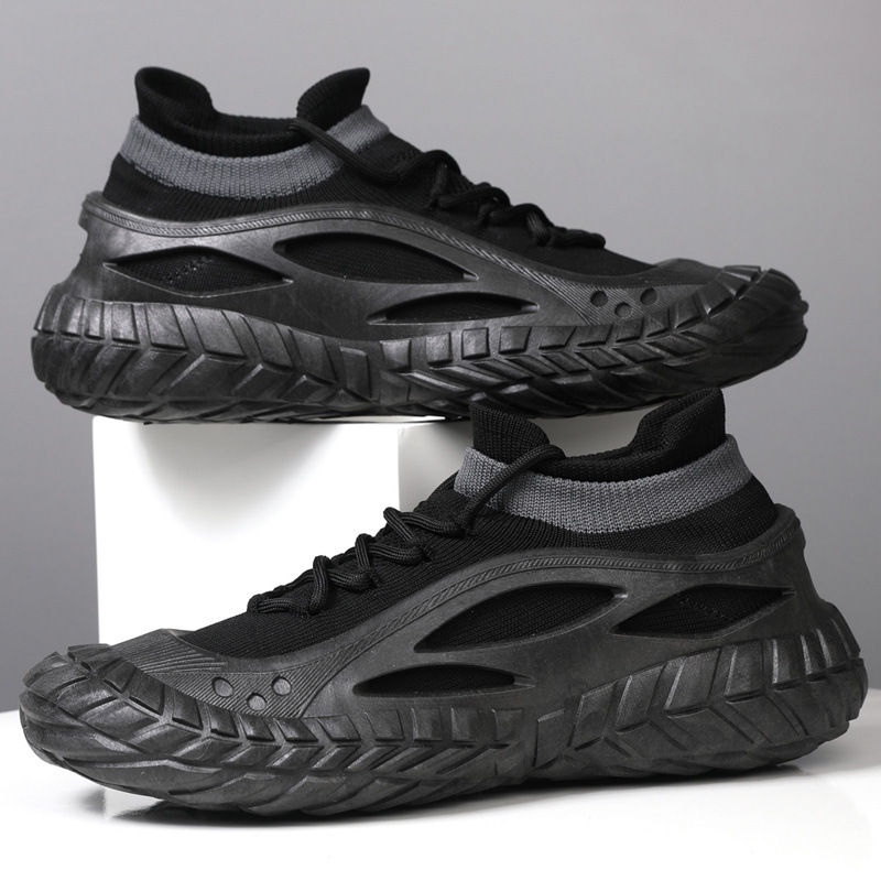 Zapatos de hombre 2025 nuevo estilo primavera tejido volador transpirable superficie de malla casual hombres ligeros plataforma deportes trabajo trabajo zapatos de moda