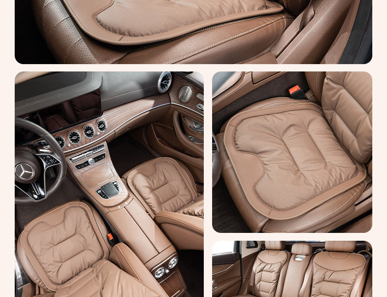 Cross-Border Popular Car Seat Cushion, Breathable Nappa Leather Seat Pad, Soft and Comfortable for All Seasons, Size Three