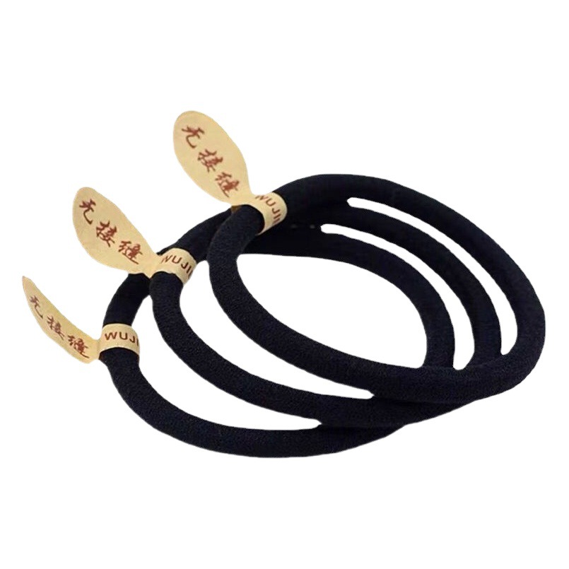 Banda de goma negra lazo cuerda de pelo puesto de suministro joyería accesorios para el cabello venta al por mayor