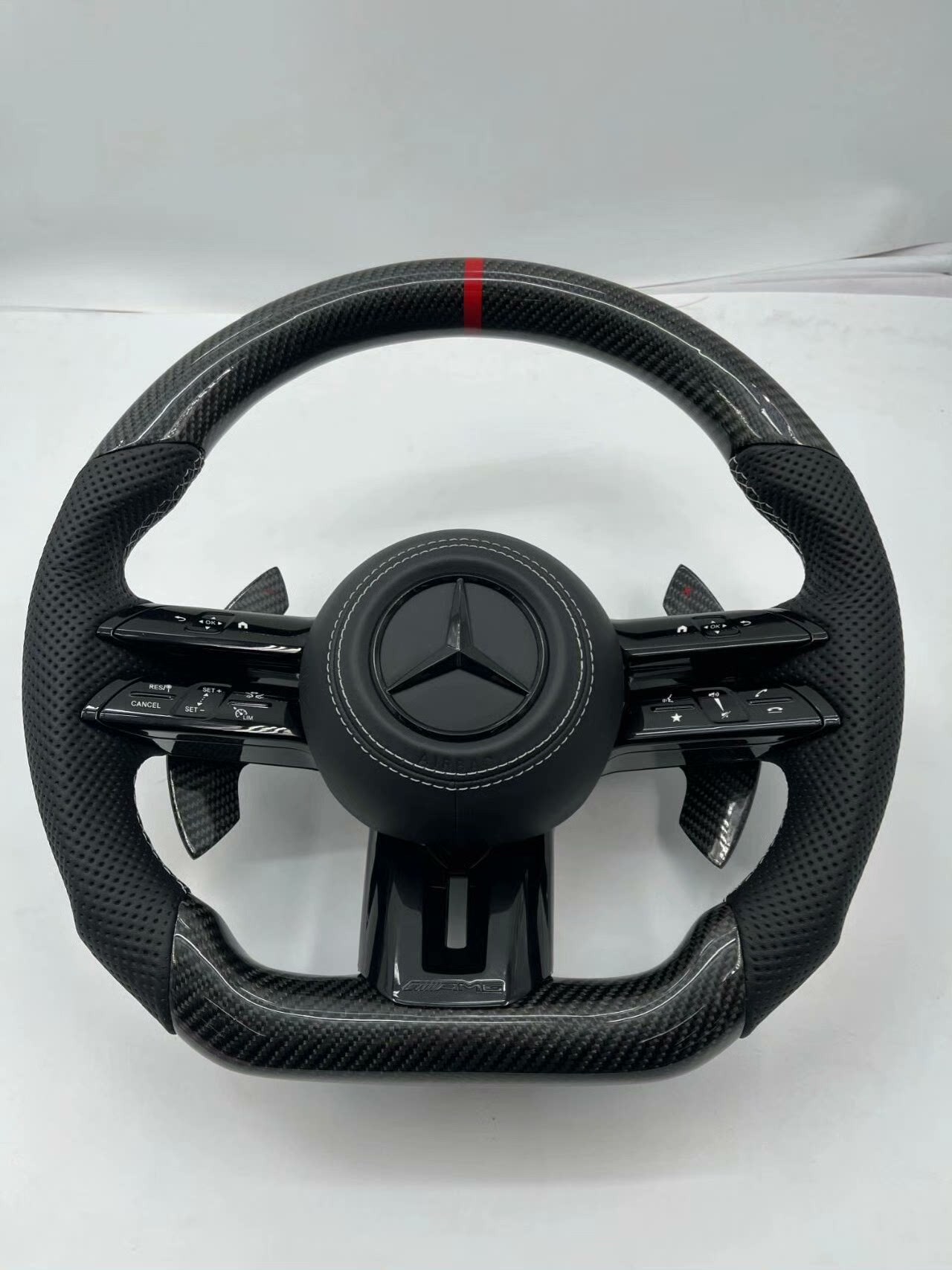 Mercedes-Benz W204 W205 modified dragonfly steering wheel, AMG-style carbon fiber and genuine leather options, available for cross-border supply