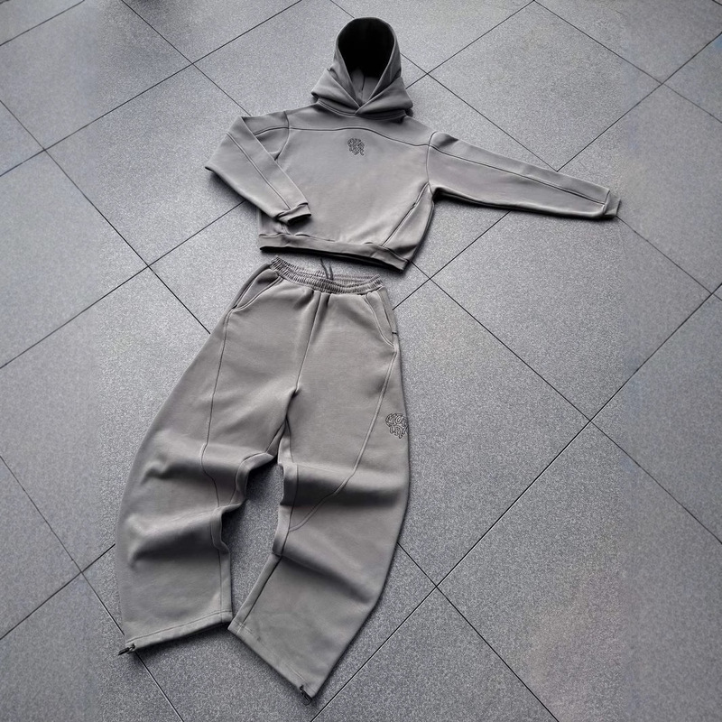 European and American Viretra New Double Hood Sweatshirt Sports Suit Cross-Border Embroider Splicing Loose Casual Sweatpants Two-Piece Set European and American Viretra New Double Hood Sweatshirt Sports Suit Cross-Border Embroider Splicing Loose Casual Sweatpants Two-Piece Set