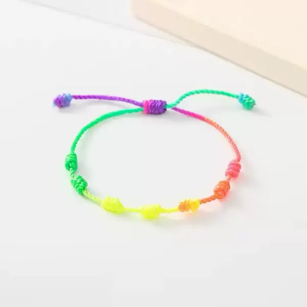 European and American Hot-Selling Colorful Seven-Knot Bracelets Cross-Border Hot-Selling Friendship Bracelets Simple Personalized Hand-Woven Couple Bracelets