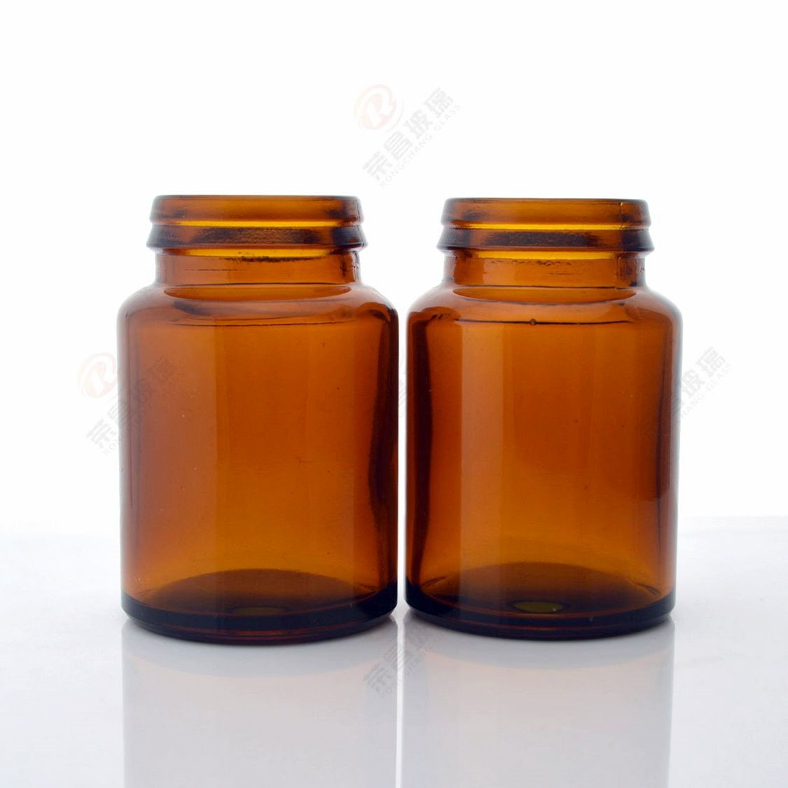 50ml棕色广口玻璃瓶 卡口胶囊片剂含片包装瓶 撕开型掀开塑料盖