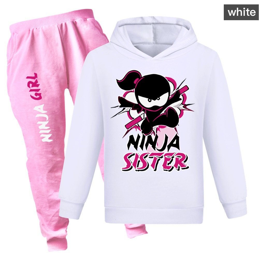 Ninja Kidz Vår Höst Mode Fritidskläder Pojkar och flickor Tröja+Casual Byxor Set_voghion.com