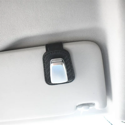Sunglasses Holder Creative Cowhide — Car Glasses Clip/Bill Clip - carbon-fiber-color