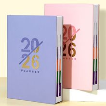 2026亚马逊新款英文日程本跨境计划本A5烫金笔记本规划年历本现货