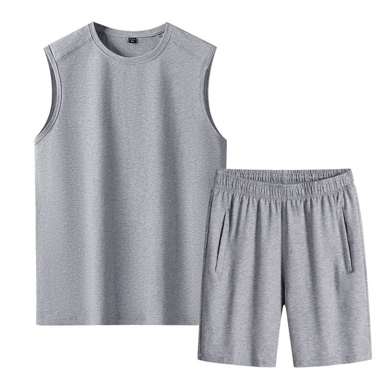 Trajes deportivos transfronterizos para hombres, chalecos de verano para hombres, pantalones cortos para hombres, gimnasio para correr image 7