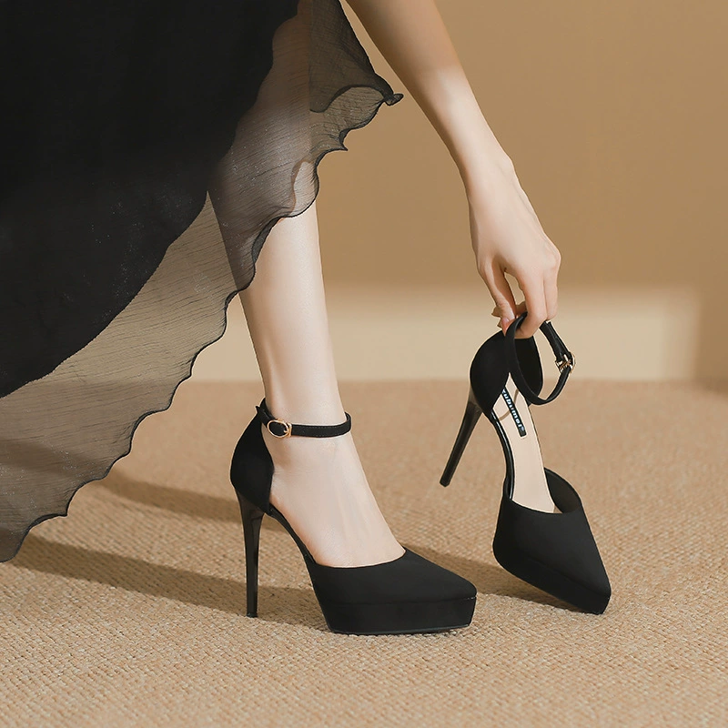 1233-19 Сексуальная леди с надписью Baotou полые сандалии на высоких каблуках 12 см