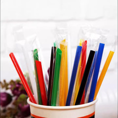 19CM尖頭奶茶黑白彩色果汁吸管可樂飲料管細吸管1000支獨立包裝