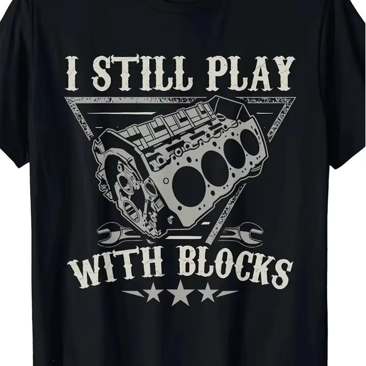 Cross-Border European and American Trendy T-Shirts, Men's Cotton Casual T-Shirts, Blo Enthusiasts' Gift to Mechanics, Men's Short-Sleeve T-Shirts