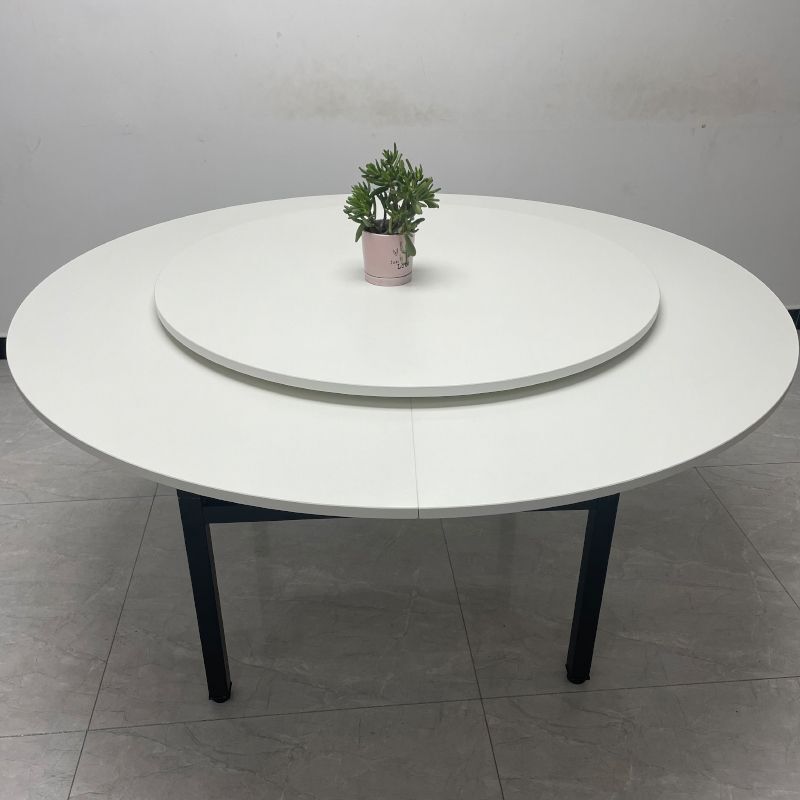 Round Table with Widened Folding Tabletop, Legless Round Table, Foldable Panel, Round Tabletop, Circular Retractable, Glossy Finish, Free Shipping