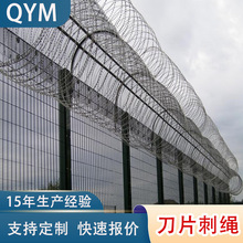 铁丝网护栏y型监狱隔离栅跨境防攀爬刀片刺网军事外围防护网围栏