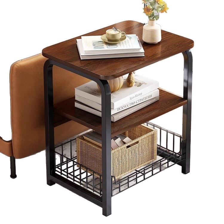 Sofá lado armario lateral pequeño tablero de té móvil sala de estar almacenar mesa pequeña simple estante de cabecera de cama armario de té