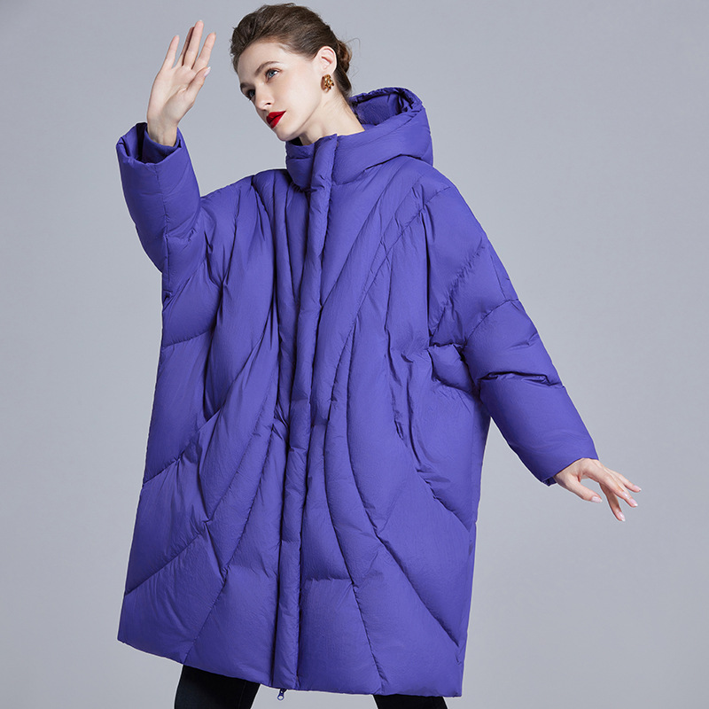 2025 New Winter Loose Cocoon-Shaped Cloud Puff down Jacket for Women Mid-Length Thickeneded Slim down Jacket for Women