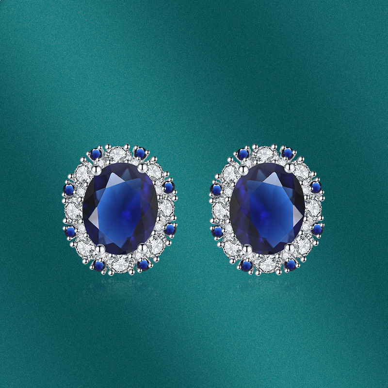 Fashion Geometric Copper Inlay Zircon Ear Studs 1 Pair