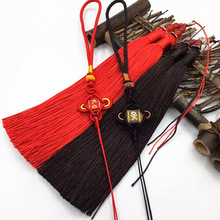 VHM7diy手工编织小结组合带珠双流苏穗子半成品挂件材料装饰吊穗