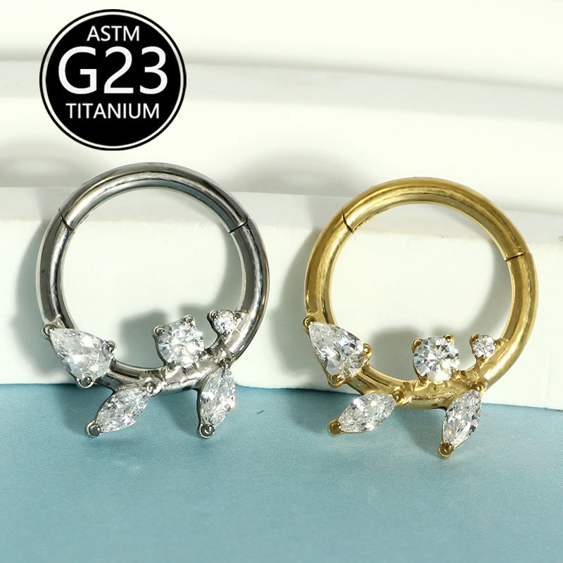 Silver pointed spike labret stud material detail