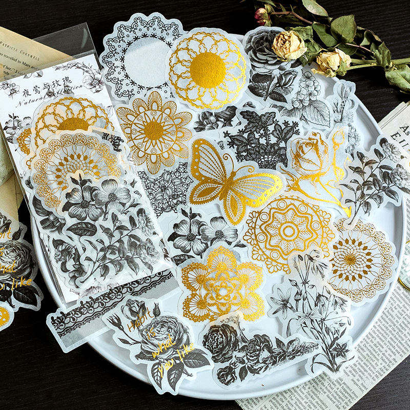 Momo bronceado y etiqueta de papel paquete colección natural diario japonés álbum DIY pegatinas decorativas 60 unidades 8 modelos