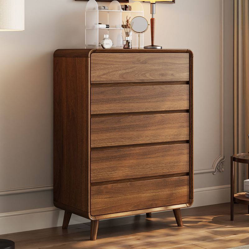 Armario para dormitorio Armario nórdico Armario para sala de estar Armario simple y moderno de madera maciza de nueve y cinco cajones de gran capacidad