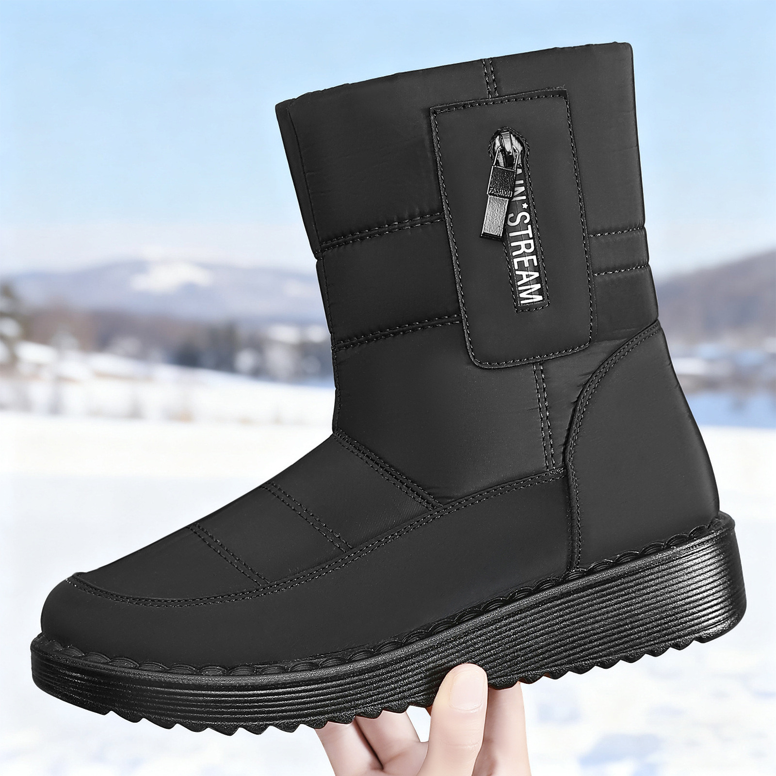 Zapatos de algodón de invierno de mujeres transfronterizas botas de poliuretano botas de lana gruesas botas de nieve calientes al aire libre
