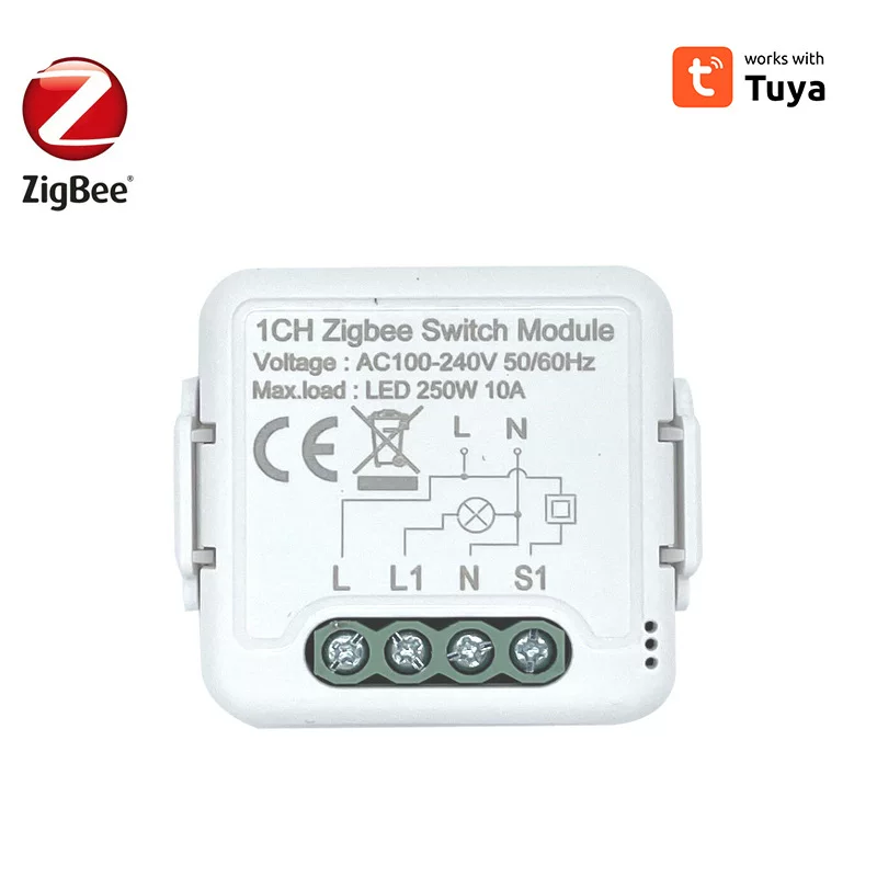 Умное устройство Tuya Tuya Zigbee ВЫКЛ/ВКЛ MINI 1-канальный/2-канальный ноль-огне двойного управления скрытая переключатель модификации