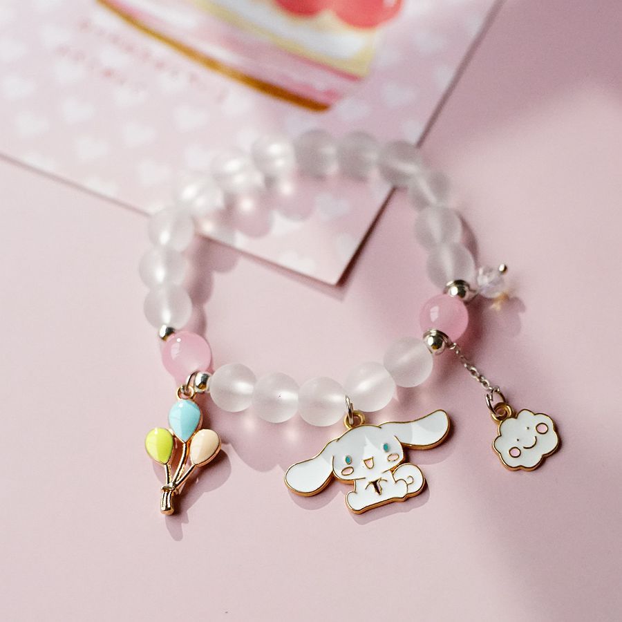 thumbnail image 1 of Versión coreana de pulsera de cuentas de cristal de doble capa con perro canela fresco y lindo para mujer, 1 of 2