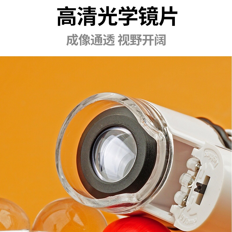 Led拡大鏡卸売り-45倍鑑定顕微鏡携帯ミニ高倍高精細携帯クリップ拡大鏡|undefined