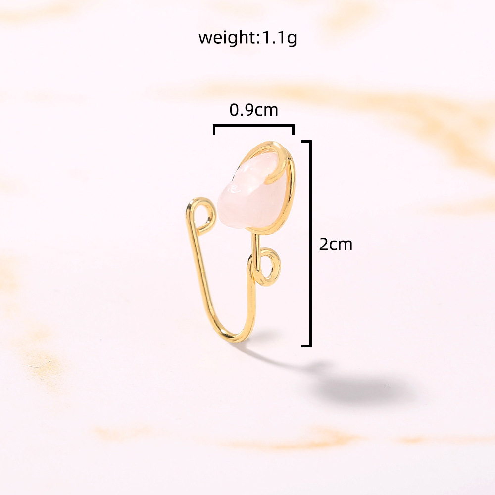 Fashion Irregular Natural Gemstone Nose Ring U-shaped Nose Clip display picture 1