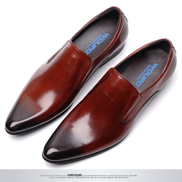 WOUFO Casual trend shoes English style pointed-toe