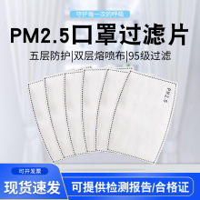 源头工厂 PM2.5口罩过滤片活性炭口罩垫片 5层防尘熔喷布口罩滤芯