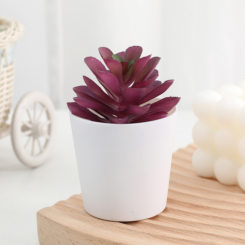 Maceta pequeña de simulación para plantas suculentas, flores falsas de plástico – mini bonsái, estilo de moda. image 5