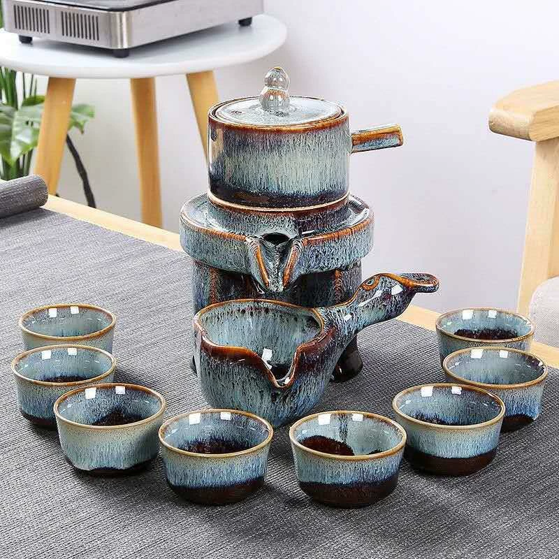 Фабрика оптом керамический кунг-фу чайный сервиз костюм ленивая печь смена полуавтоматический чайный сервиз костюм подарок оптовый логотип