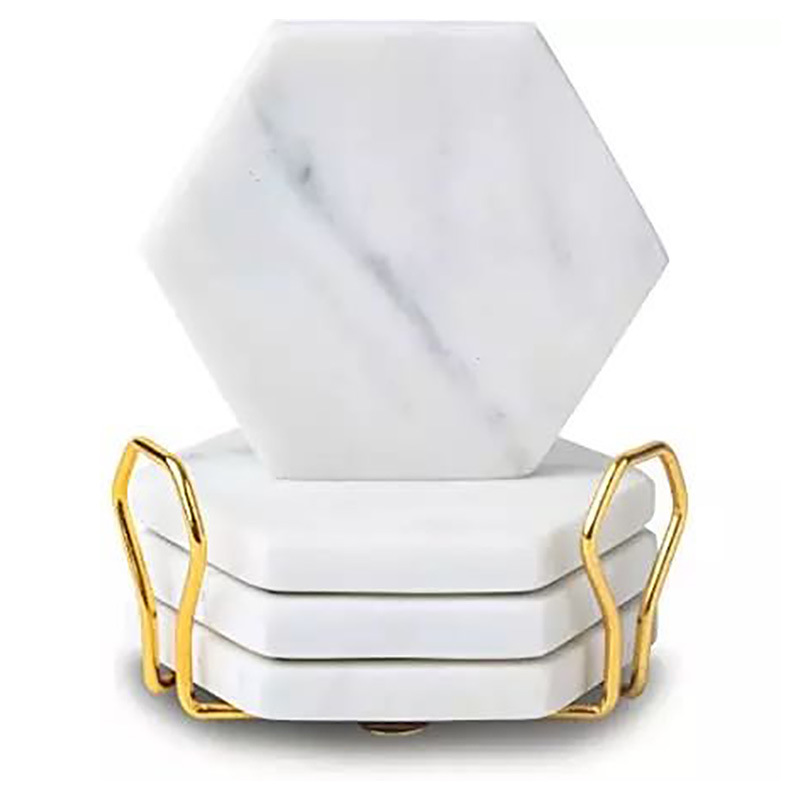 Nordic ins posavasos de mármol natural hexagonal café antideslizante aislamiento térmico base de aromaterapia joyería accesorios de tiro
