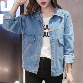 牛仔外套女2025春秋装新款韩版宽松休闲学生连帽短款上衣