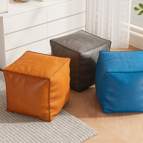Lazy man's seat cushion idle old clothes storage sofa low stool living room balcony footrest leather Morocco