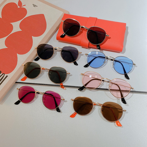 2024 New Fashionable Metal Frame Children's Sunglasses Korean Style Personalized Anti-UV Baby Sunglasses for Boys and Girls