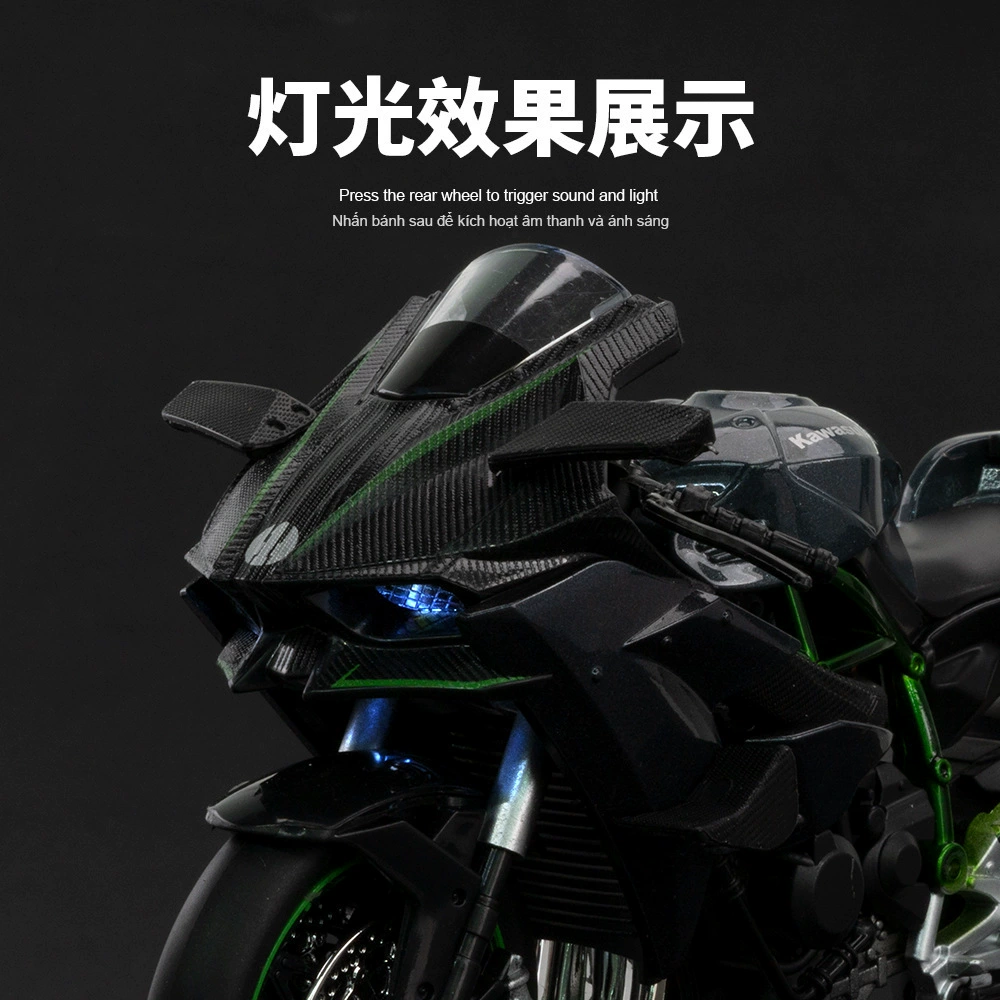 Kawasaki, реалистичная металлическая модель мотоцикла, машинка, минифигурка, игрушка