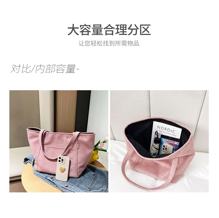 Tote Bag 2024 Autumn and Winter new trendy European and American simple matte solid color single-shoulder bag, handbag, fashionable women's bag undefined