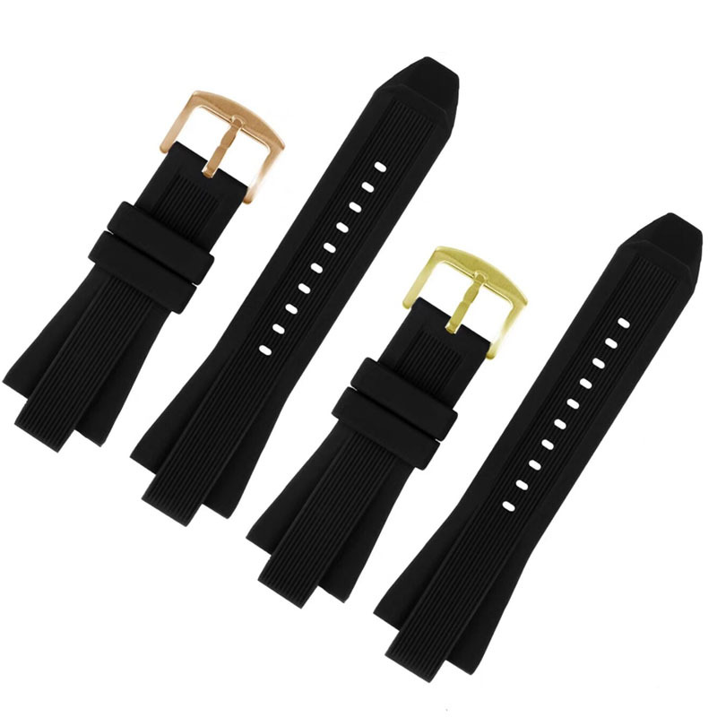 Adecuado para Mike Coles MK correa de reloj de goma correa de reloj convexa para hombre cadena de reloj accesorios de reloj de carreras