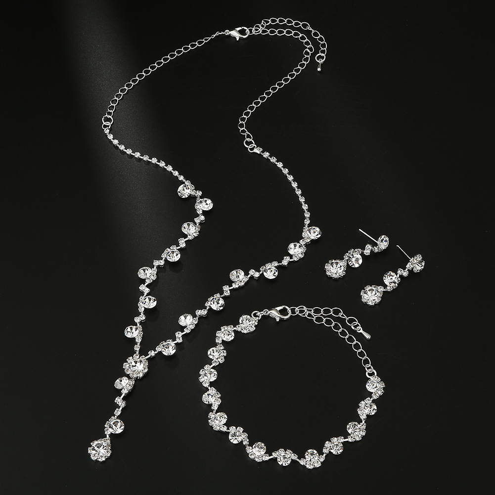 Amazon Venta caliente joyería traje girasol rhinestone collar pendientes joyería hecha a mano accesorios de la boda