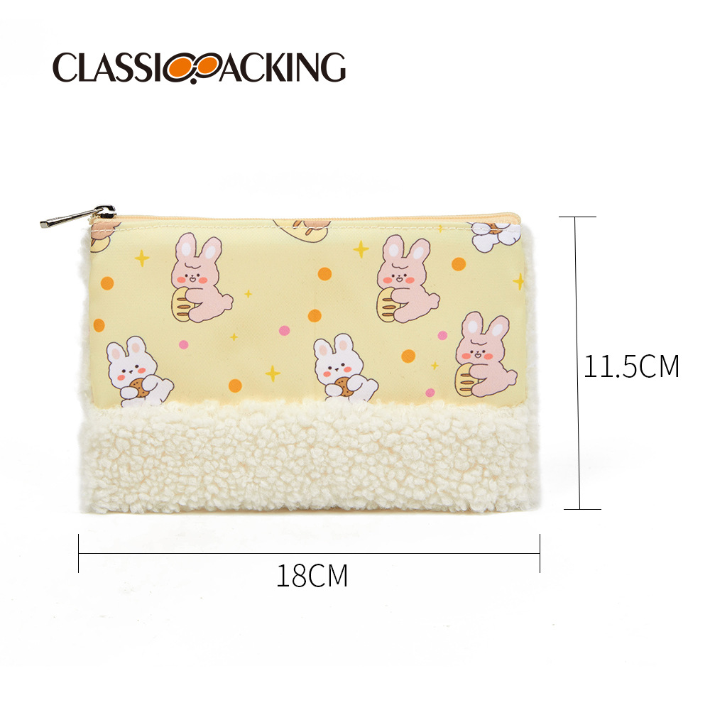 Japonés ins estilo bolsa de almacenamiento traje de gran capacidad productos cosméticos bolsa de cosméticos de tres piezas conjunto costura felpa lavado