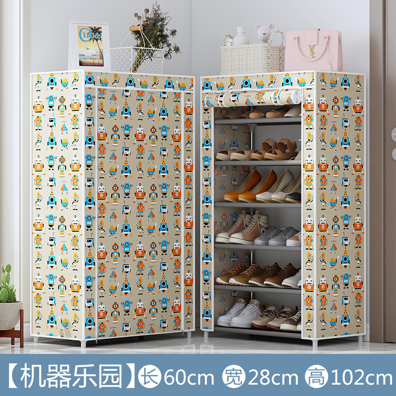 Estante de zapatos de tela de Oxford simple multicapa estante de almacenamiento multifuncional a prueba de polvo en la puerta del dormitorio estudiantil