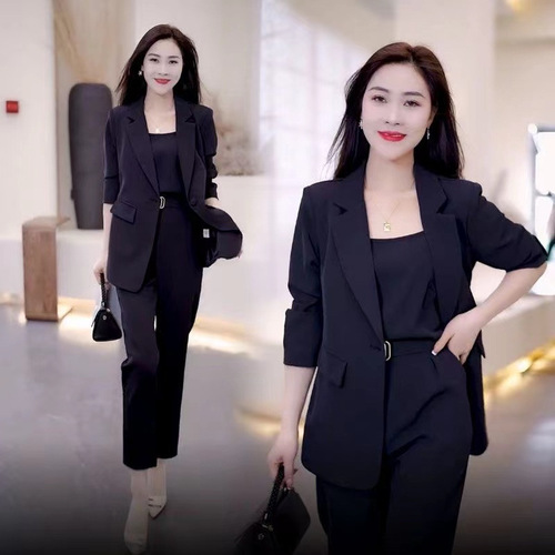 2025 Spring Collection New Elegant Youthful Casual Fashion Set Women's Stylish Suit Professional Suit Suit Set of Three