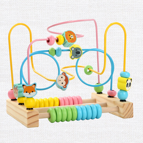 Children's cupid fruit animal beads multifunctional educational building blocks toy beads for boys and girls baby early education
