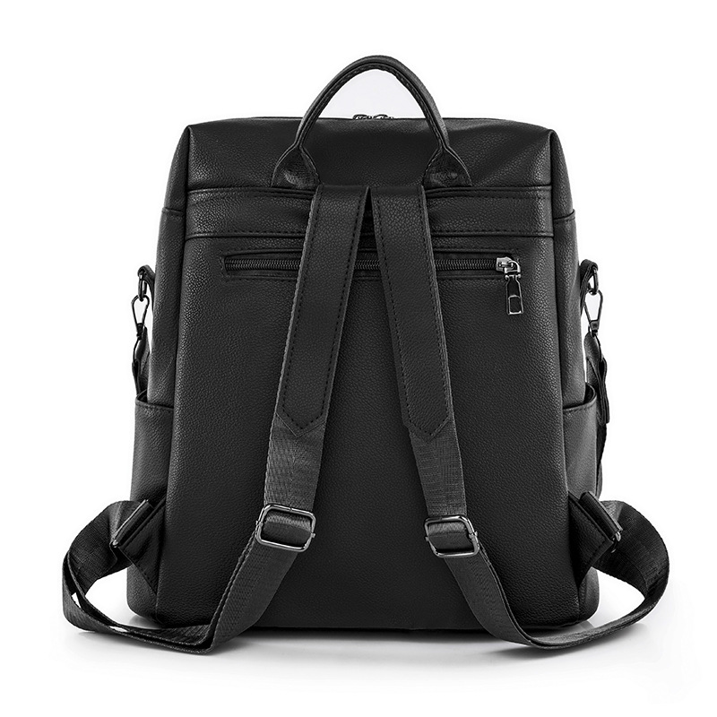 2024 nueva mochila de PU de moda casual para mujer, borla de moda, mochila de viaje de color sólido de gran capacidad al por mayor