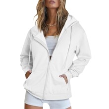 跨境2025新款男女运动连帽卫衣欧美风格休闲开衫拉链风上衣